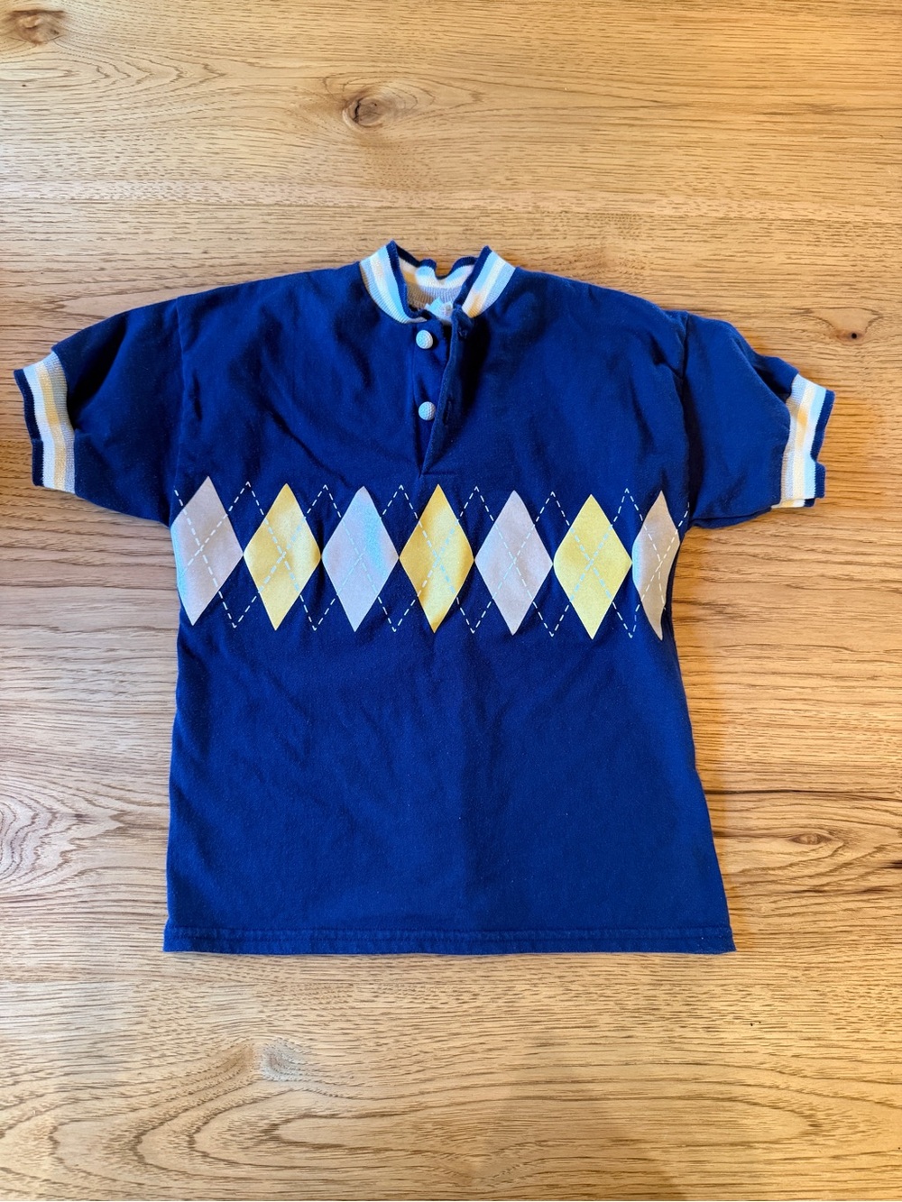 Vintage 90’s Buster Brown Argyle Golf Polo Kids Size 6. Golf Ball Buttons
